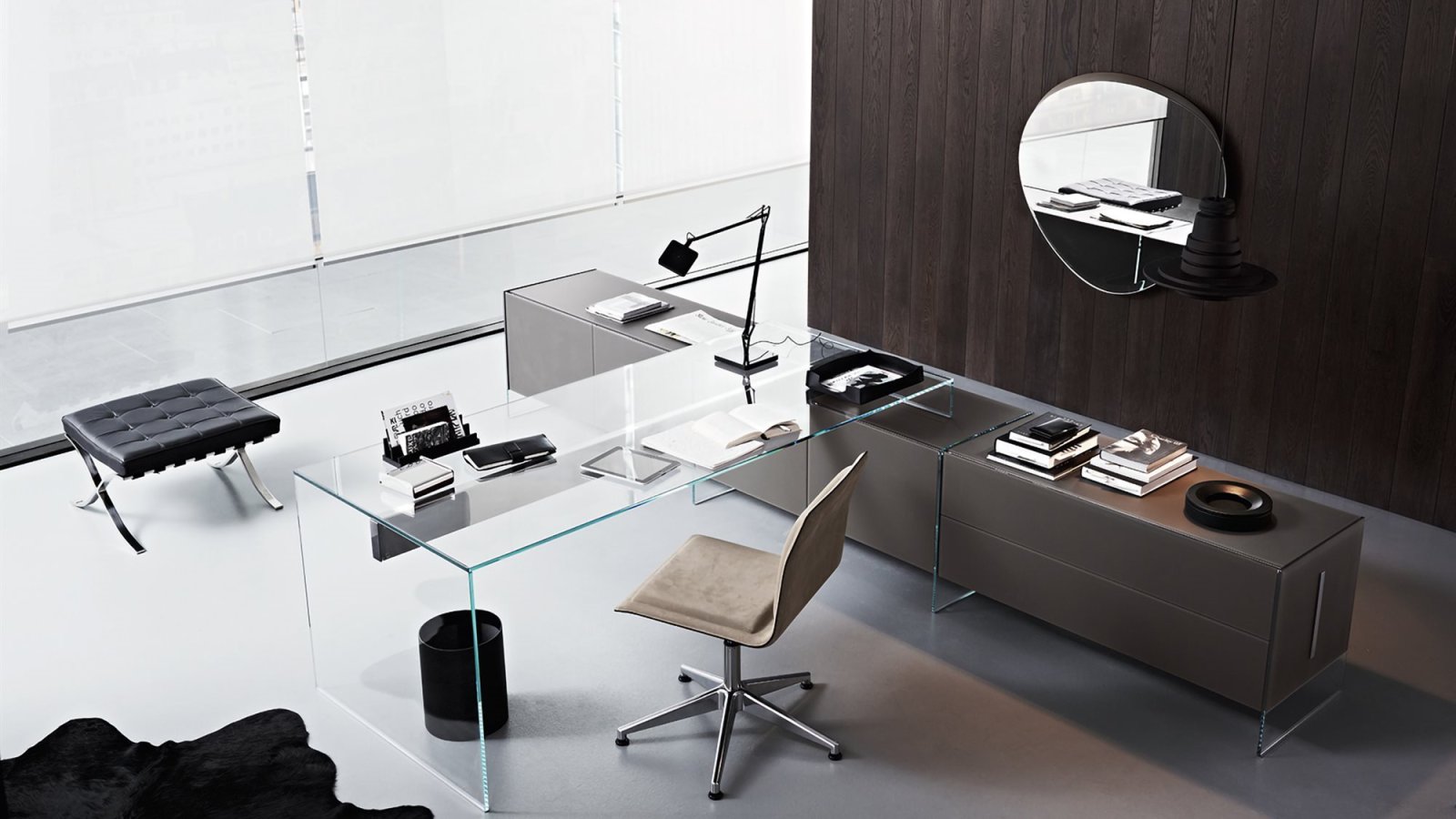 Gallotti & Radice 디자이너 책상 Air Desk, 투명 크리스털