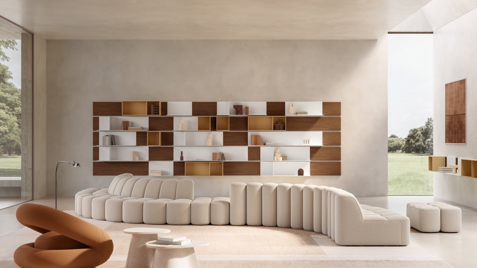 리셉션에 놓인 mdf italia의 Array 대기 소파