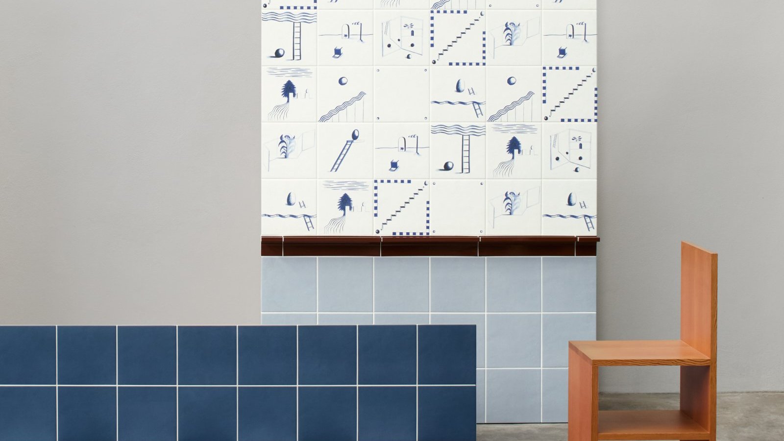 컬러 기하학 패턴의 Mutina Dintorni 포세린 바닥