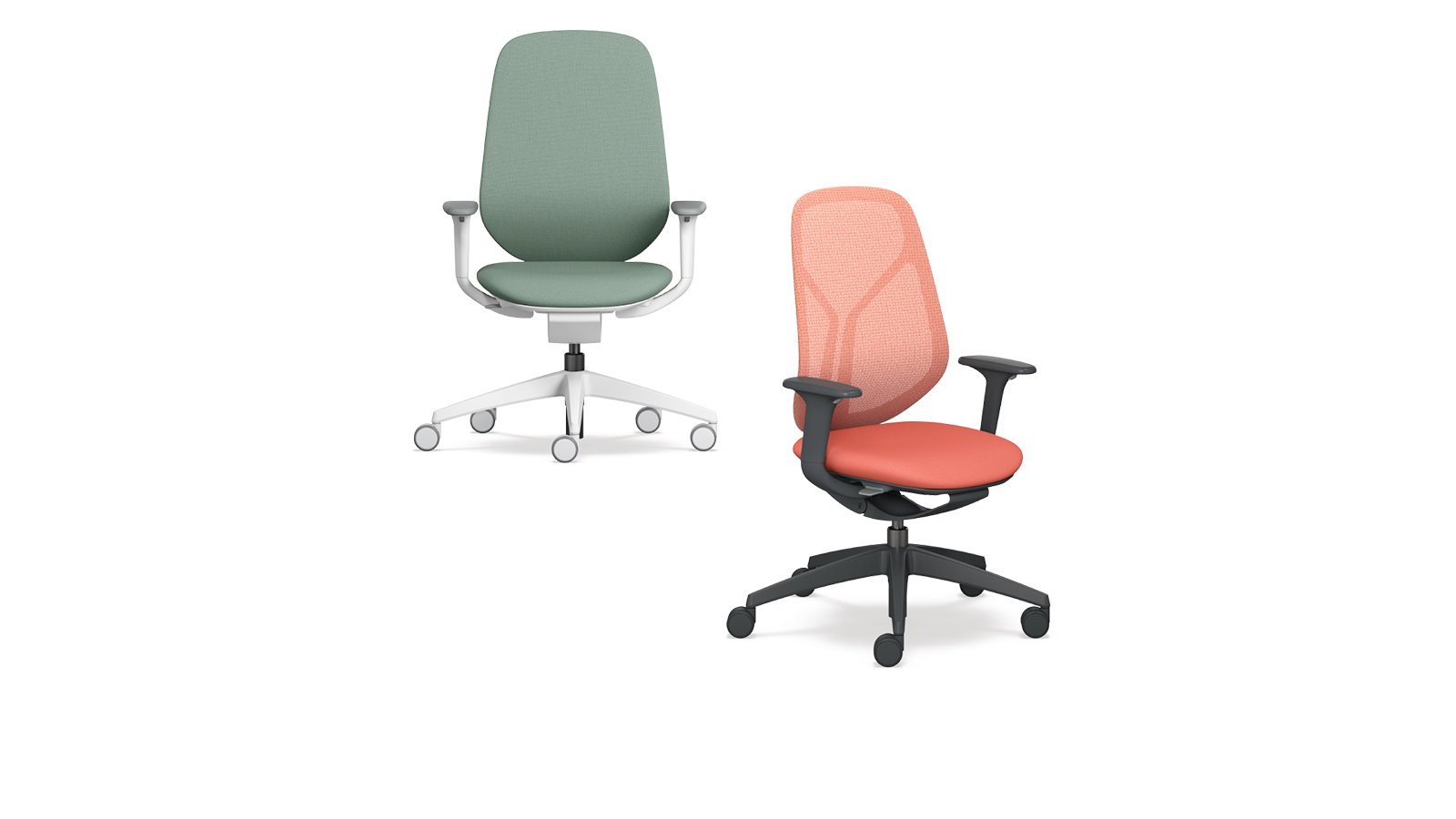 오픈 오피스에 놓인 Sedus의 모듈형 사무용 회전의자 se:kit, 그레이 메시 등받이