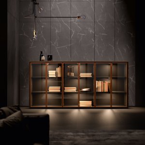 Laminam Noir Desir 도어의 Bold58 수납장 Frame