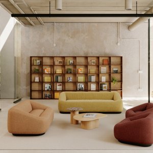 대기 공간에 놓인 Arper Aom 암체어