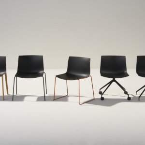 Arper 디자인 의자 Catifa Carta, 종이와 천연 수지로 만든 PaperShell 셸