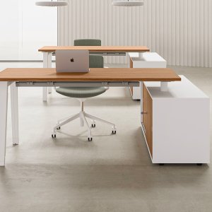 화이트 A형 다리의 E-Place 직원 책상, DVO Office