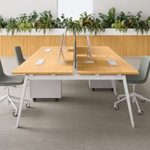 서랍 4개 하중용 서랍장 위의 E-Place 사이드 데스크, DVO Office