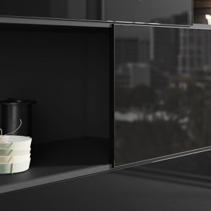 책상 뒤 Elite 월패널 선반, LED 스트립 내장 버전