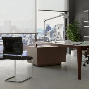 서비스 캐비닛 P90 위에 열린 top access, Grand More 책상