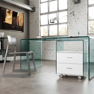FIAM Italia의 곡면 유리 책상 Rialto