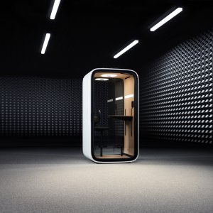 Framery One 내부의 재생 PET 흡음 패널