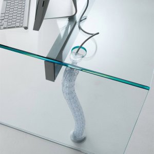 가죽 질감 접합 크리스털 상판의 Air Desk