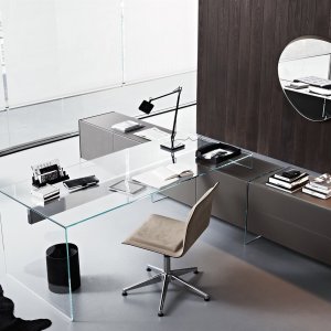 Gallotti & Radice 디자이너 책상 Air Desk, 투명 크리스털