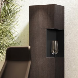 폭 240cm Monolith 로우 캐비닛 — 좌우 전환 푸시오픈 도어