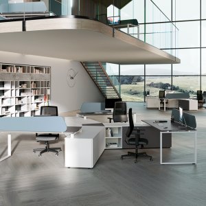 Loft 임원용 책상의 유리 상판