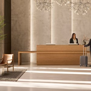 Kyo Reception 상판 아래 자석식 탈부착 도어
