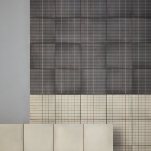 Aurore Light Blue 무지와 Grid L의 톤온톤 조합