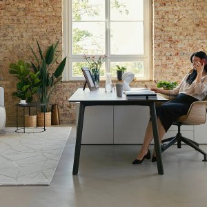 30도로 면취한 검은 엣지의 19 mm MDF 상판