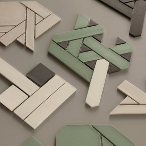 Grey 색 Weaving 모자이크 욕실